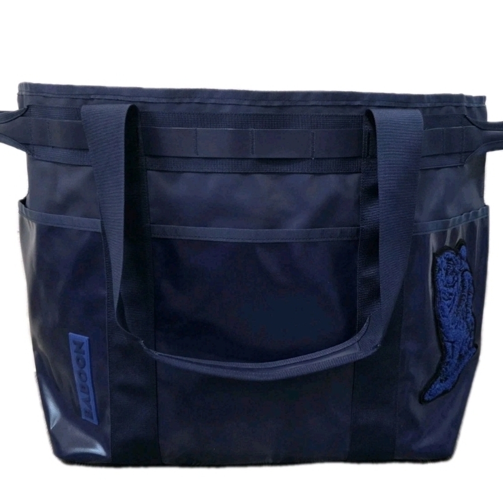 The Baboon Go-Tote Big  Midnight Blue Travel Tote with Astronaut Tiger Patch